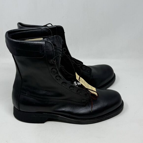 Addison Shoe Co Military Soft Toe Boots Mens 11 D Black Biltrite Vintage 1982 - Picture 1 of 16